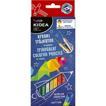 Kresba KIDEA Pastelky trojhranné 12ks