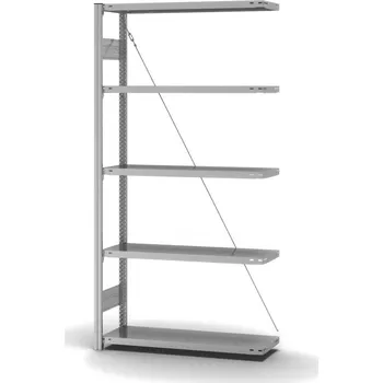 Dílenský regál Regál hofe, nástavné pole, 5 úrovní, křížová podpěra, zatížení pole 150 kg, 1010 x 335 x 2000 mm