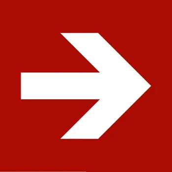 Značka požární ochrany Šipka rovně, ISO 3864, z plastu, 150 x 150 mm, BJ = 10 ks