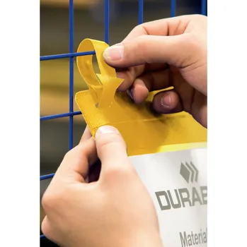 Informační tabulka Kapsa s očky na mřížové boxy, A4 na výšku, BJ = 50 kusů, žlutá