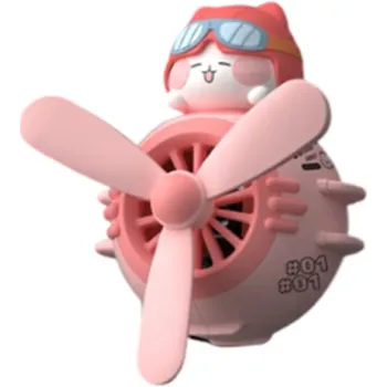 1 ks magnetický klip na ventilaci auta Aromaterapie Růžová kočka s vrtulí Roztomilá kreslená postavička Dekorace interiéru