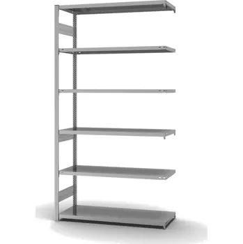 Dílenský regál Policový regál hofe, nástavné pole, 6 úrovní, zatížení pole 230 kg, 1310 x 535 x 2500 mm
