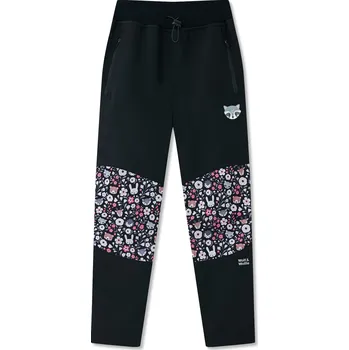 Dívčí kalhoty Dívčí softshellové kalhoty, zateplené - Wolf & Wolfie B2591, černá / lesní zvířátka Barva: Černá, Velikost: 122