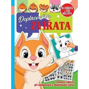 omalovánky Doplňovačka zvířata - 30 zvířátek a 200 nálepek