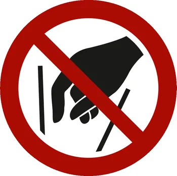 Zákazová značka Nesahat, ISO 7010, z plastu, 200 mm, BJ = 10 ks