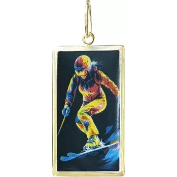 Přívěsek Aljančič Miniartion Lyžařka žluté zlato