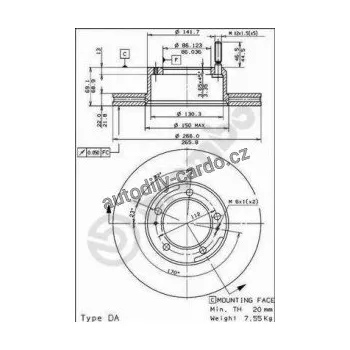 Brzdový kotouč Brzdový kotouč BREMBO 09.3991.10 - ALFA ROMEO