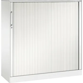 Jednací stůl Žaluziová skříň do kanceláře C+P Asisto, 1200 x 435 x 1292 mm, bílá