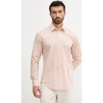 Pánská košile Bavlněná košile United Colors of Benetton 5UBMUQ04A oranžová 24X, vel. L