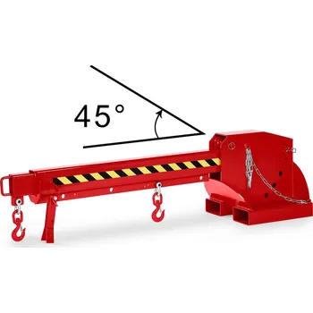 Paletový vozík Jeřábové rameno, výsuvné a výškově nastavitelné, nosnost 650-3000 kg, červené