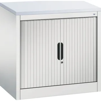 Jednací stůl Žaluziová skříň do kanceláře C+P Omnispace, 800 x 420 x 720 mm, světle šedá