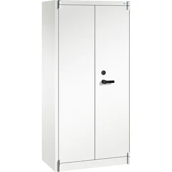 Jednací stůl Skříň se zvýšenou ohnivzdorností C+P Certos, křídlové dveře, 930 x 500 x 1950 mm, barva bílá