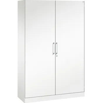 Jednací stůl Kancelářská skříň s křídlovými dveřmi C+P Asisto, 1200 x 435 x 1980 mm, bílá