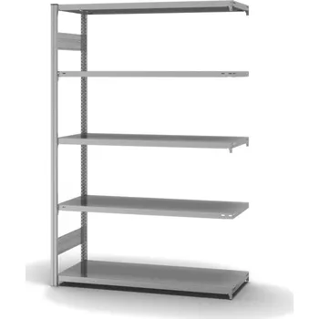 Dílenský regál Policový regál hofe, nástavné pole, 5 úrovní, zatížení pole 230 kg, 1310 x 535 x 2000 mm