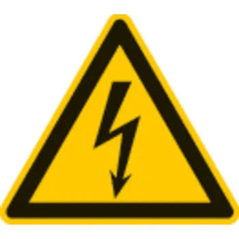 Výstražná značka "Nebezpečí úrazu elektrickým proudem", ISO 7010, z hliníku, 200 mm, BJ = 10 ks