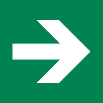 Bezpečnostní tabulka Směrová šipka rovně, ISO 3864, z plastu, 150 x 150 mm, BJ = 10 kusů