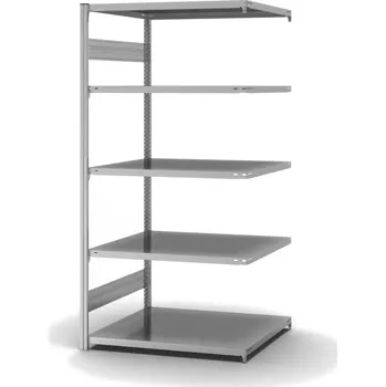 Dílenský regál Policový regál hofe, nástavné pole, 5 úrovní, zatížení pole 130 kg, 1010 x 835 x 2000 mm