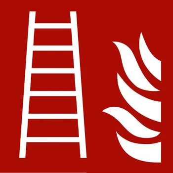 Značka požární ochrany Žebřík, fotoluminiscenční, ISO 7010, z plastu, 150 x 150 mm, BJ = 10 ks