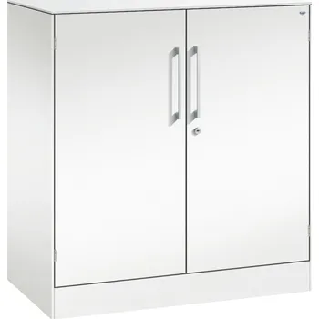 Jednací stůl Kancelářská skříň s křídlovými dveřmi C+P Asisto, sideboard, 800 x 435 x 897 mm, bílá