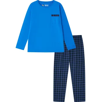 Pánské pyžamo - Wolf & Wolfie S2576C, modrá Barva: Modrá, Velikost: XL