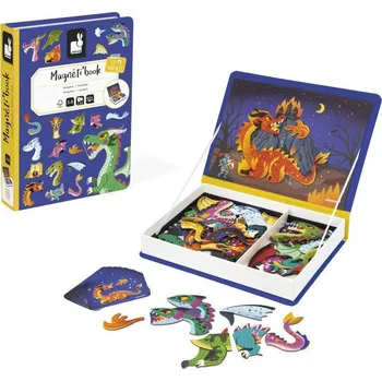 magnetka pro dítě Janod Magnetická kniha Draci