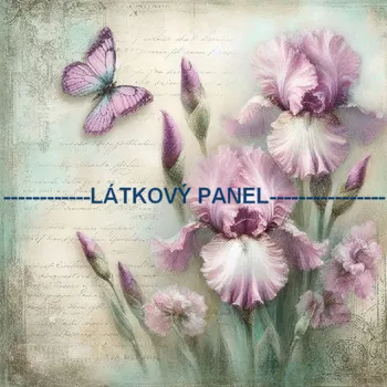 Panel bavlna - Kosatec-KYT-314 Velikost: 50x50cm