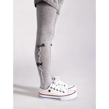 Dívčí oblečení YO Punčocháče RAB0042G šedé s mašličkami velikost oblečení - děti: 128/134