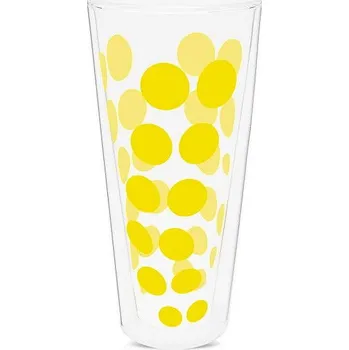 Sklenice ZAK! DESIGNS CASCATA 350 ml - stohovatelná vysoká sklenice z plastu SAN, bez BPA, žlutá