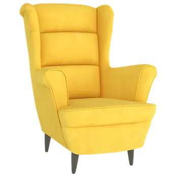 Křeslo Křeslo ušák, relaxační, nohy tmavé, hořčicová, ASTRID