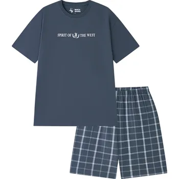 Pánské pyžamo - Wolf & Wolfie S2575C, šedomodrá Barva: Šedomodrá, Velikost: M