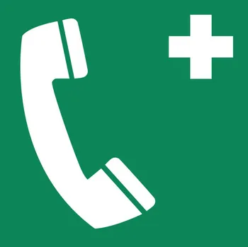 Cedule Nouzový telefon, fotoluminiscenční, ISO 7010, plast, 200 x 200 mm, BJ = 10 ks