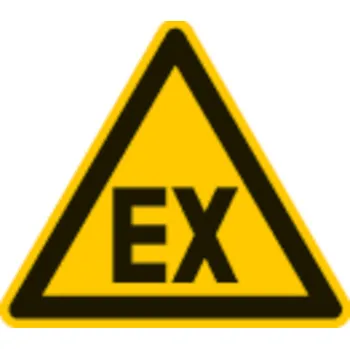 Výstražná značka "Atmosféra s nebezpečím výbuchu", DIN 4844, z hliníku, 200 mm, BJ = 10 ks