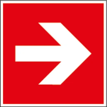 Značení požární ochrany Směrová šipka rovně, ISO 7010, fólie, 200 x 200 mm, BJ = 10 ks