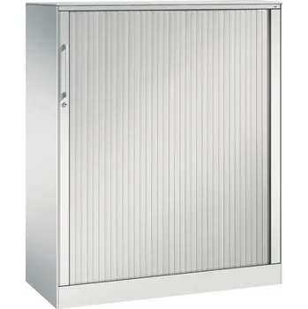 Jednací stůl Žaluziová skříň do kanceláře C+P Asisto, 1000 x 435 x 1292 mm, světle šedá