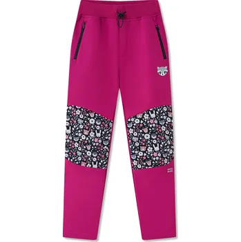 Dívčí kalhoty Dívčí softshellové kalhoty, zateplené - Wolf & Wolfie B2591, růžová / lesní zvířátka Barva: Růžová, Velikost: 98
