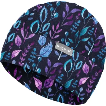 Čepice Unuo Dětská čepice fleecová Sport Lístečky S (45-48 cm)