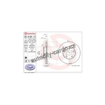 Brzdový kotouč Brzdový kotouč BREMBO 09.9185.10 - TOYOTA