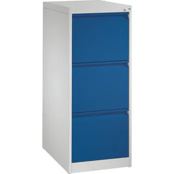 Jednací stůl Zásuvková kartotéka C+P Acurado, pro závěsné desky, 433 x 590 x 1045 mm, sv. šedá / modrá