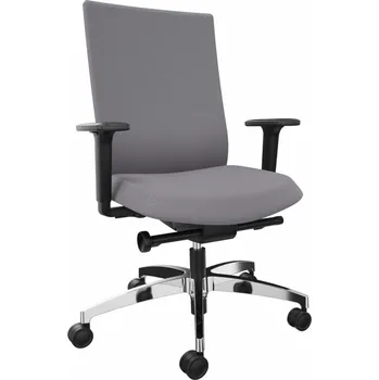 Kancelářská židle DENIOS AdJust evo, technika Syncro Evolution, hliníková křížová noha, šedá