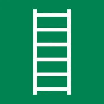 Bezpečnostní tabulka Únikový žebřík, ISO 7010, z plastu, 150 x 150 mm, BJ = 10 kusů