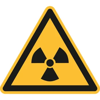 Výstražná značka Radioaktivní látky nebo ionizující záření, ISO 7010, fólie, 100 mm, BJ = 20 ks