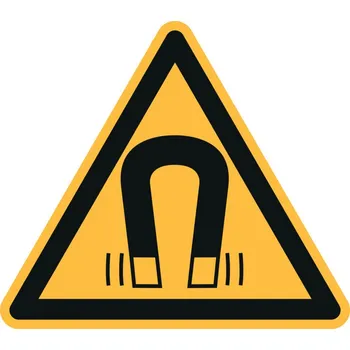 Značka Výstraha před magnetickým polem, ISO 7010, samolepicí fólie, 100 mm, BJ = 20 ks