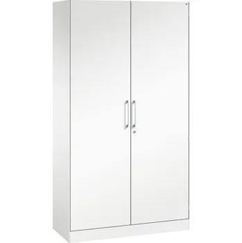 Jednací stůl Kancelářská skříň s křídlovými dveřmi C+P Asisto, 1000 x 435 x 1980 mm, bílá