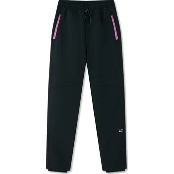 Dívčí kalhoty Dívčí softshellové kalhoty, zateplené - Wolf & Wolfie B2593, černá / fialkové zipy Barva: Černá, Velikost: 128