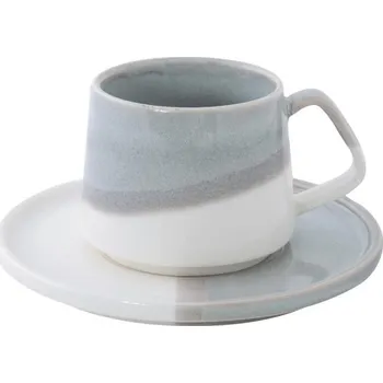 Easy Life Kávový šálek s podšálkem 130 ml DOUBLE GREY Easy Life