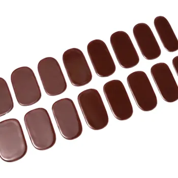 Umělé nehty 16 tipů polovytvrzené gelové samolepky na nehty Čisté barvy UV/LED lampa Gelový lak Dlouhotrvající celoplošné gelové dekorace hnědá