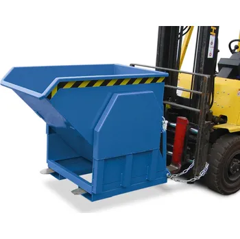 Přepravník Výklopná nádrž na těžký náklad, z oceli, objem 1000 litrů, modrá