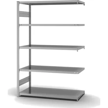 Dílenský regál Policový regál hofe, nástavné pole, 5 úrovní, zatížení pole 240 kg, 1310 x 635 x 2000 mm