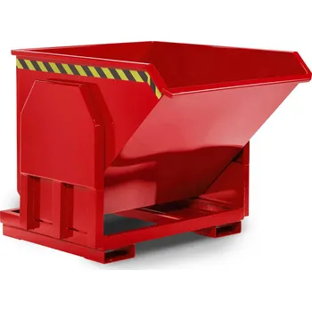 Přepravník Výklopná nádrž na těžký náklad, z oceli, objem 1500 litrů, červená