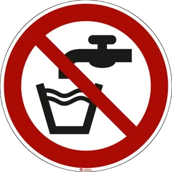 Zákazová značka Voda není pitná, ISO 7010, samolepicí fólie, 200 mm, BJ = 10 ks